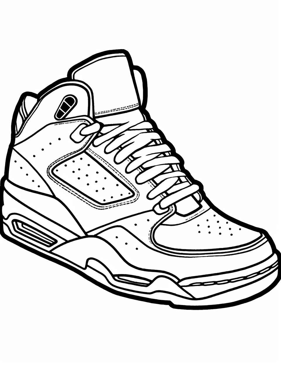 Sneaker Coloring Page Cute Bold – Prompt Library