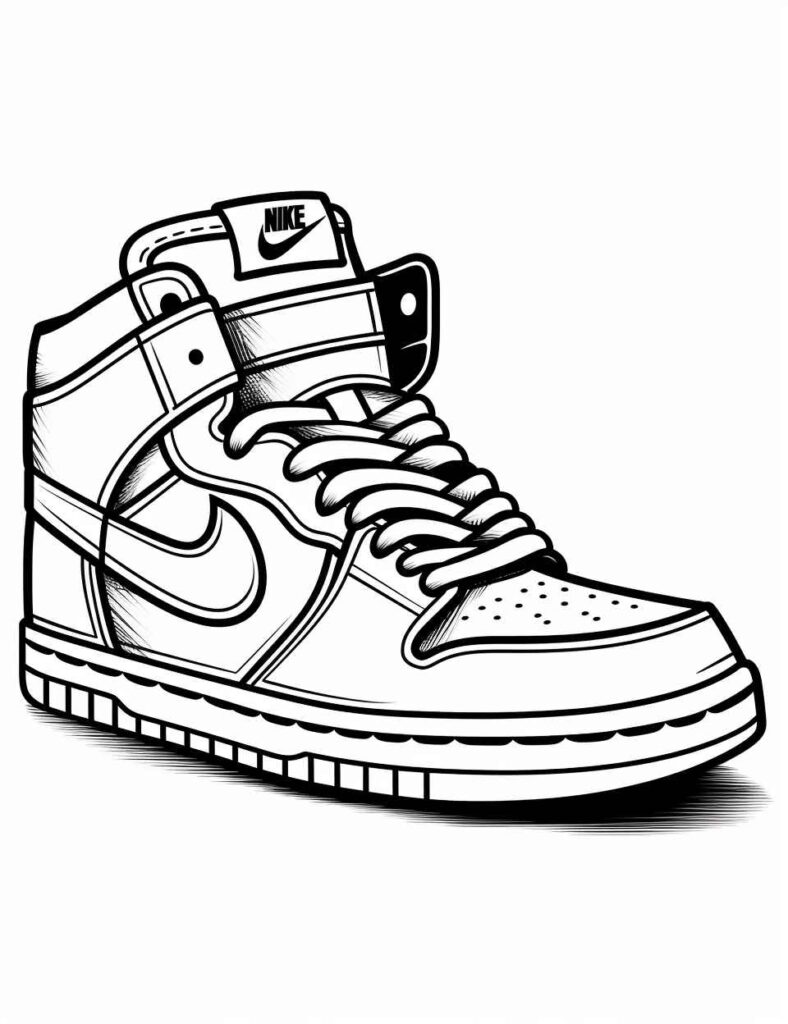 Midjourney Prompt: Sneaker Coloring Page - Prompt Library