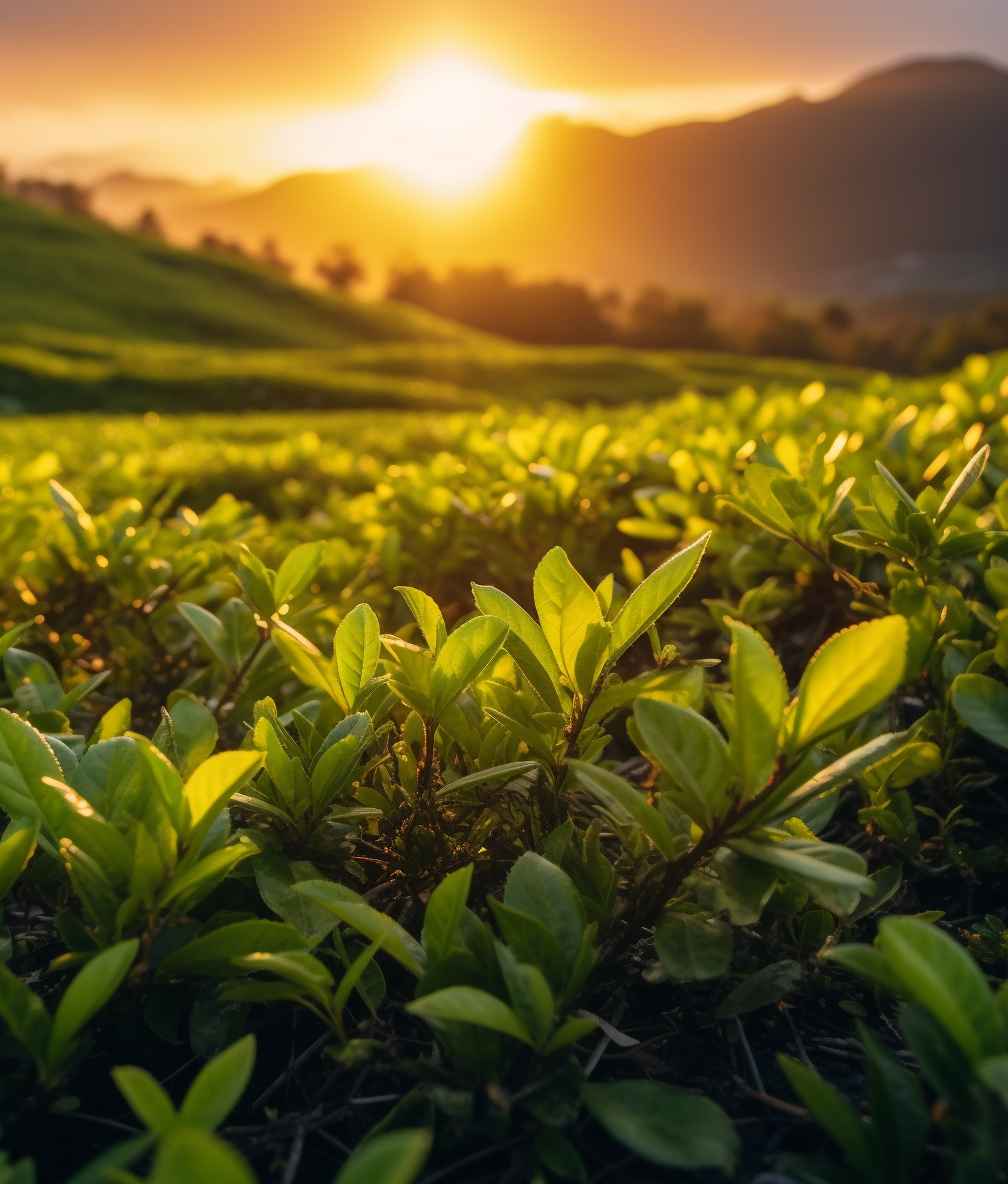 Tea Garden Sunrise Scenery – Prompt Library