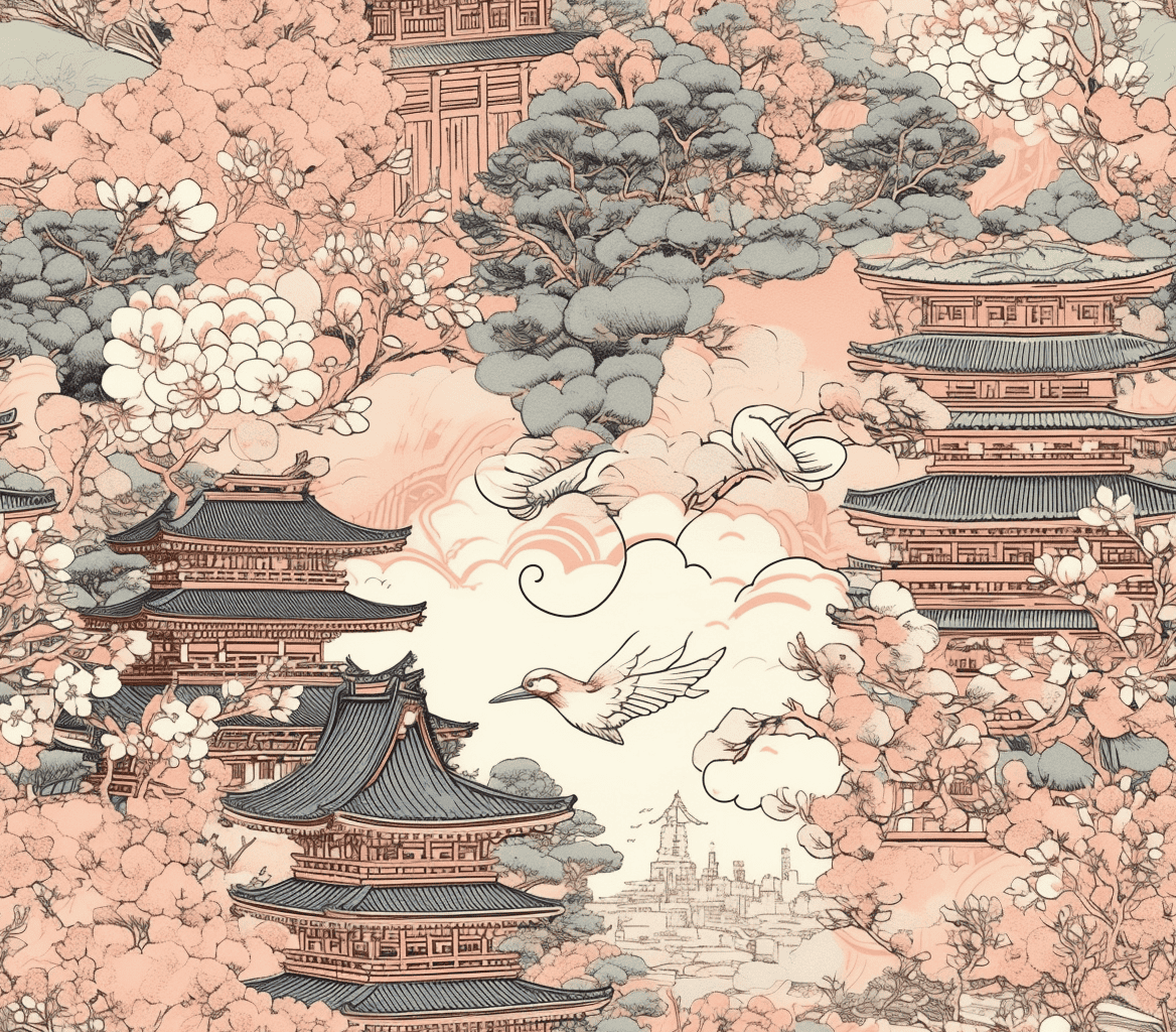 Midjourney Prompt: Tokyo Sakura Dragon Pattern - Prompt Library