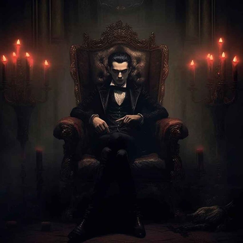 Vampire in Gothic Armchair – Prompt Library