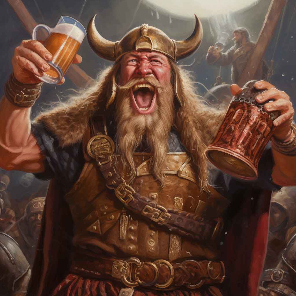 Midjourney Prompt: Viking Victory Beer Painting - Prompt Library