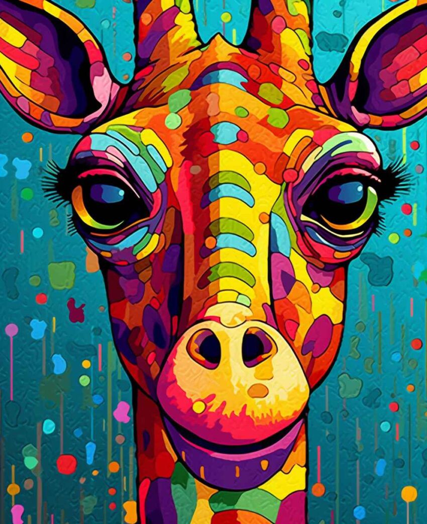 Vivid Giraffe Cartoon for Kids – Prompt Library