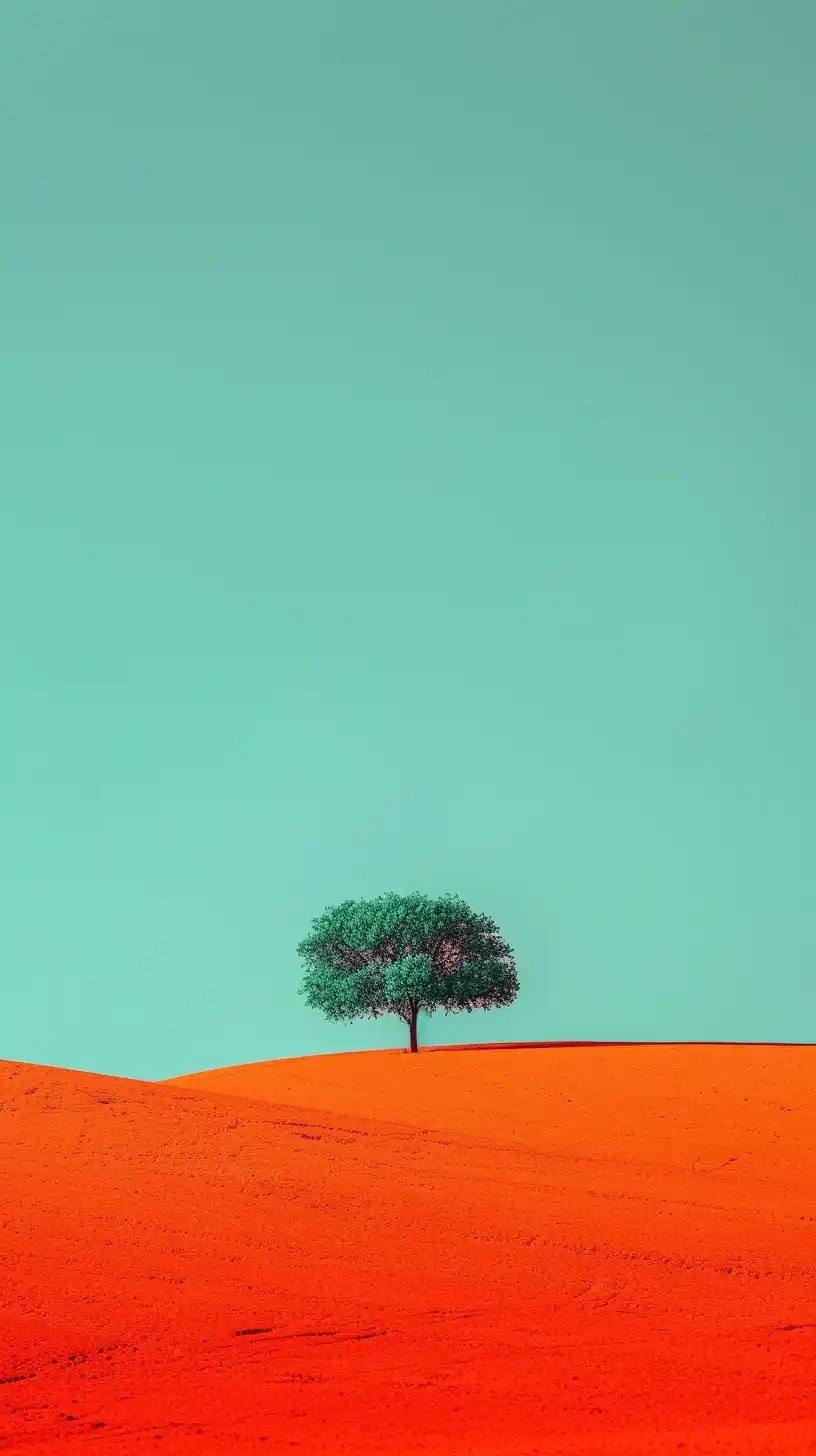 Midjourney Prompt: Minimalist Landscape In Red - Prompt Library