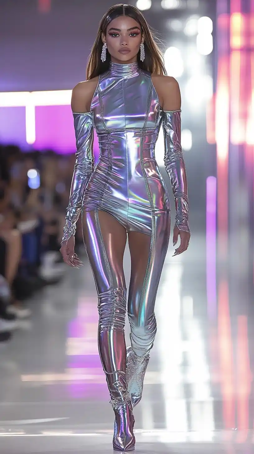 Midjourney Prompt: Futuristic Model On Runway - Prompt Library