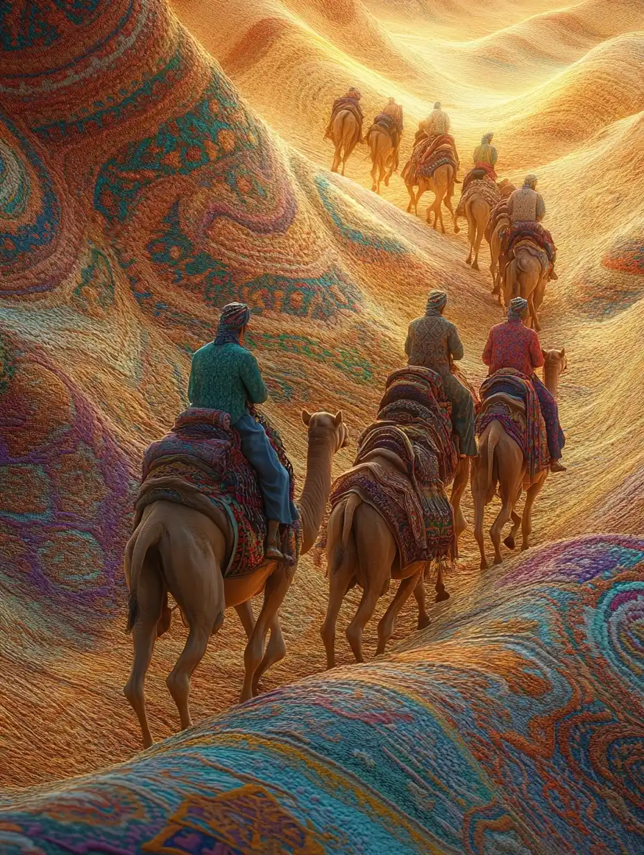 Generated result for Camel Riders on Fabric Terrain