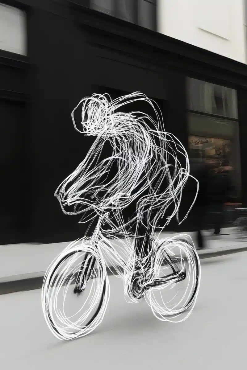 Generated result for Cinematic Cyclist in Motion