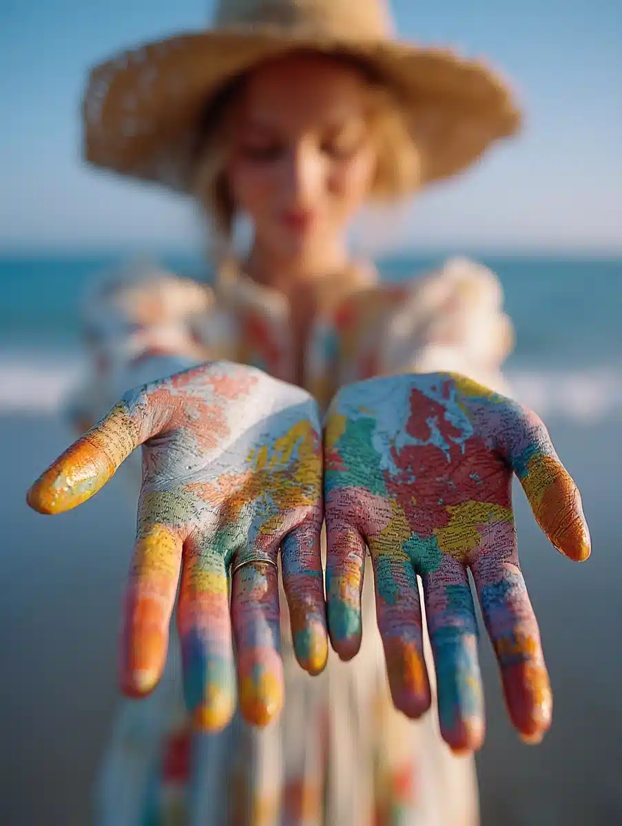 Feminine Hands With Map — Landscape & Nature Midjourney prompt example image