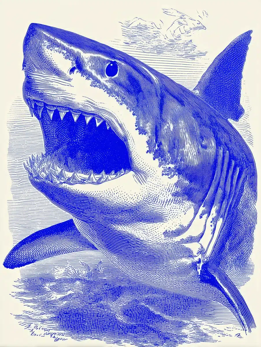 Generated result for Halftone Shark Teeth Illustration