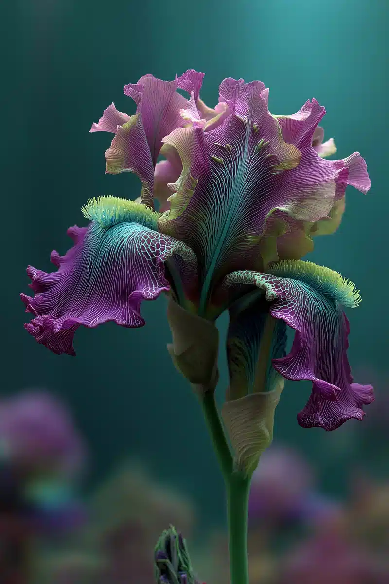 Macro Iris Cellular Structure — Landscape & Nature Midjourney prompt example image