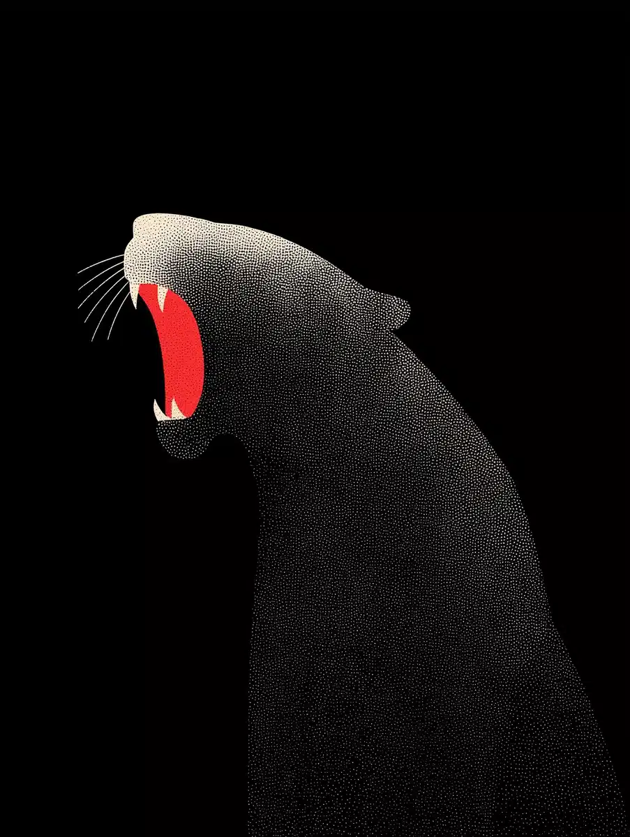 Minimalist Typography Panther — Logo & Typography Midjourney prompt example image