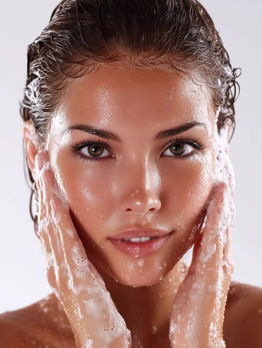 Model Portrait With Soap — Product & Packaging Midjourney prompt example image