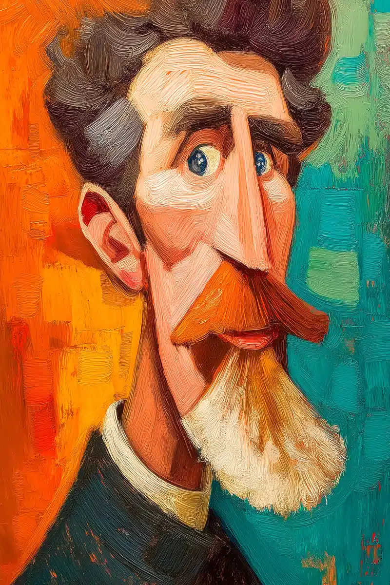 Modigliani Bearded Man Portrait — Portrait Midjourney prompt example image