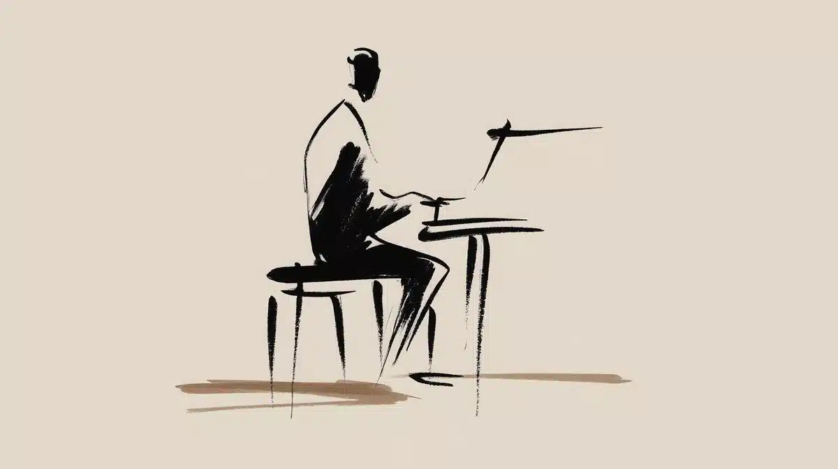 Silhouette Pianist In Paris — Food & Drink Midjourney prompt example image