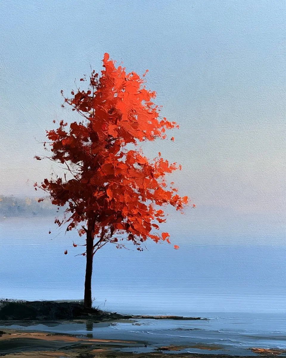 Tree Broad Midjourney Prompt: Alla Prima Autumn Tree - Prompt Library